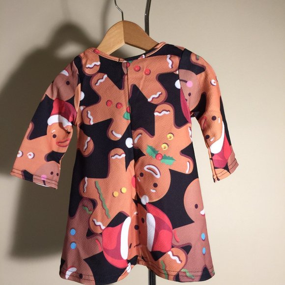 Misslook Infant Baby Girls Holiday Christmas Gingerbread Dress 12-18 Months - Picture 6 of 12